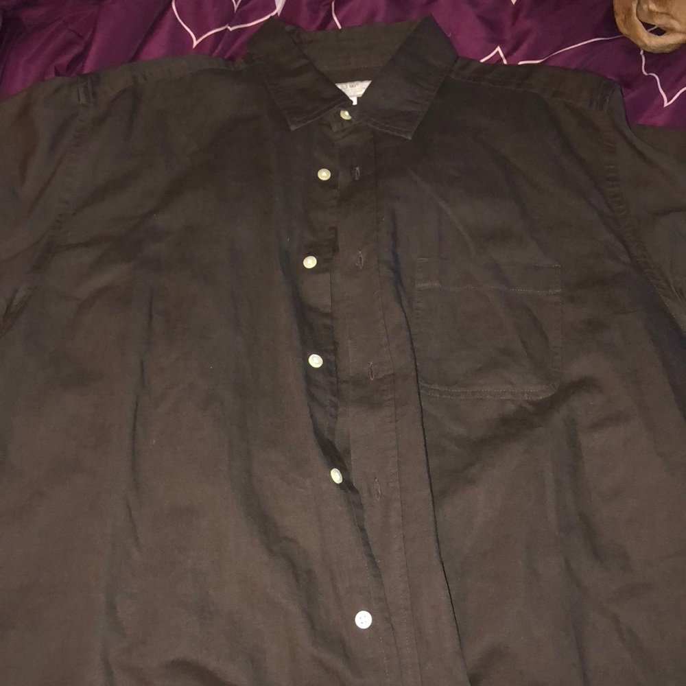 Brown short sleeved button down